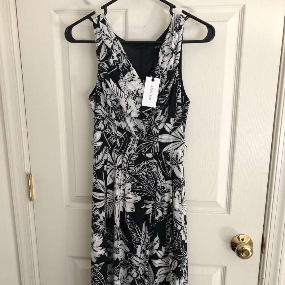 ModCloth Liza Luxe Black and White Midi Dress